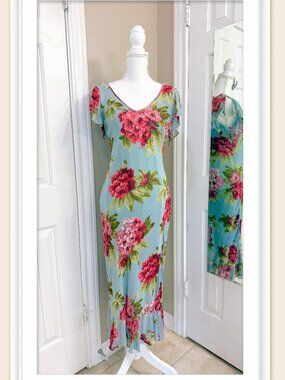 Paradise Floral silk dress Size M